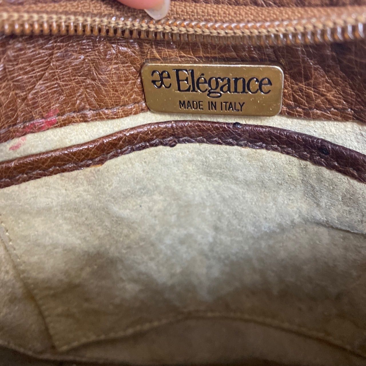 Elegance イタリア製 オーストリッチ ショルダーバッグ B189