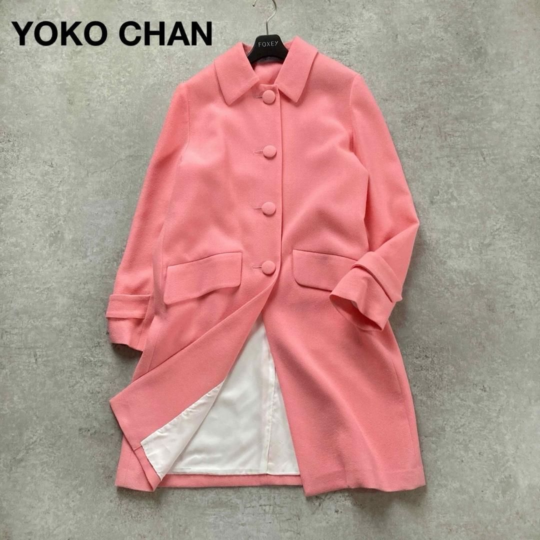 REYC ヨーコチャン スプリングコート バックベルト ピンク 36サイズ リック YOKO CHAN ウールコート 日本製