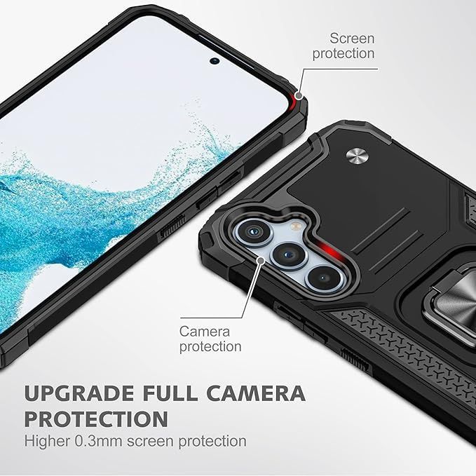 A54 5G ケース Galaxy リング付き 耐衝撃 カバー スタンド機能 : Samsung ギャラクシー TPU SC-53D サムスン 一体型スマホリング付き スライド式カメラカバー
