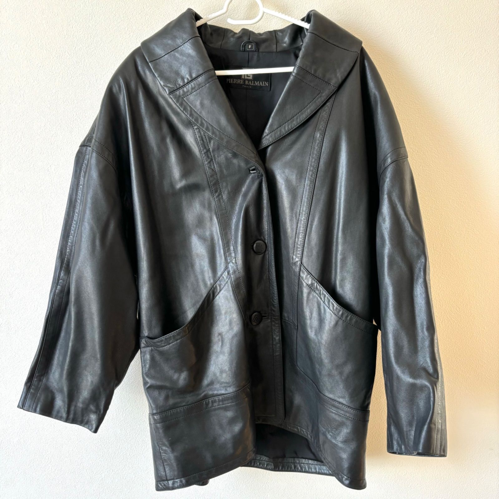 z833 PIERRE BALMAIN ピエールバルマン レザージャケット ブラック