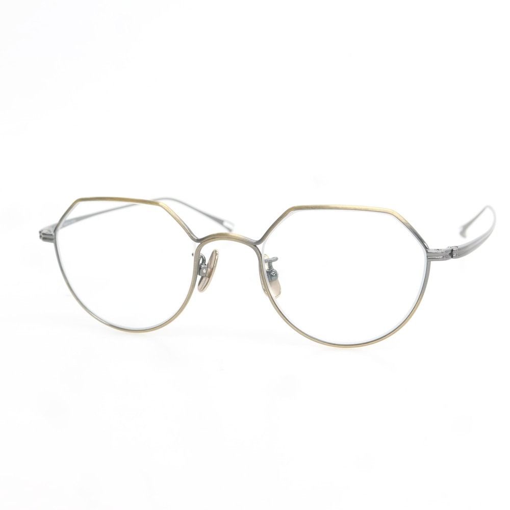 ユウイチ トヤマ YUICHI TOYAMA U-148 Ludwig チタン メガネ アンティークゴールドxメタルグレー サイズ48□19 145 メンズ