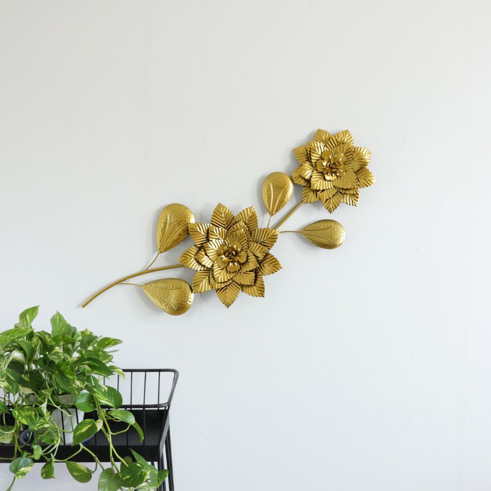 ウォールアート 壁掛け 壁飾り ゴールド フラワー 花 アイアン ウォールデコ インテリア 飾り ディスプレイ おしゃれ かわいい USTAUSTRALIA_COM_AU