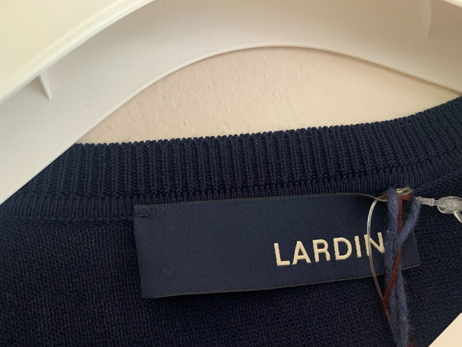 LARDINI ラルディーニ 綿麻前後切り替えサマーニット ネイビー系 