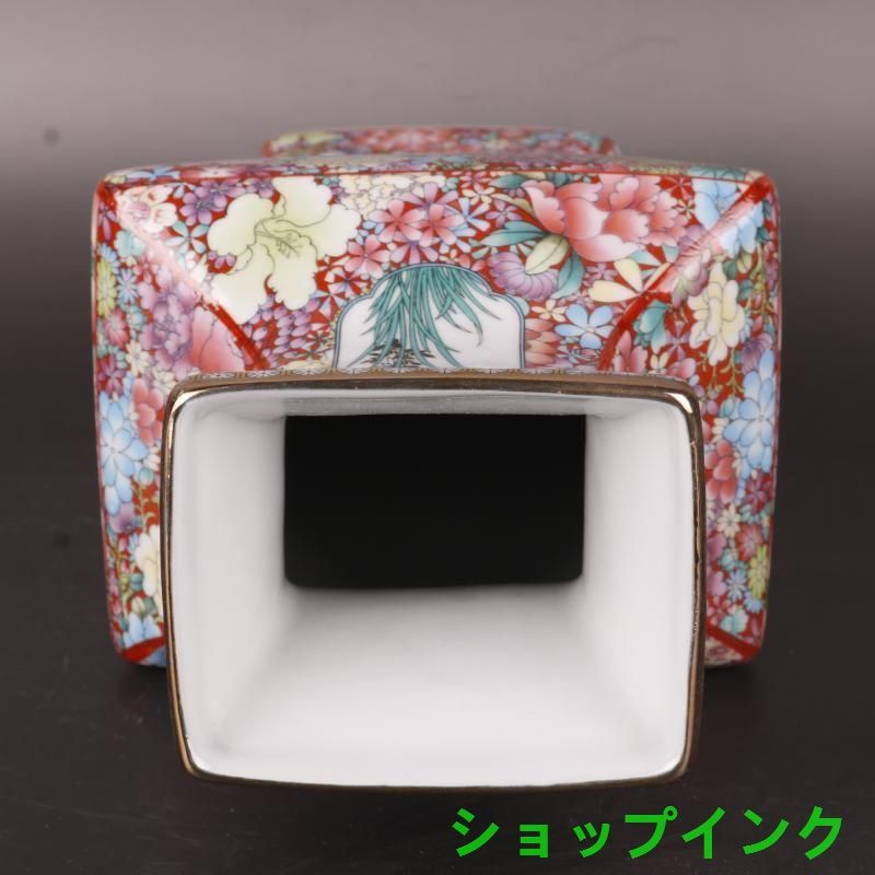 清乾隆蒔金琺瑯彩花鳥六方瓶 景徳鎮 陶磁器 装飾品 現代工芸品美術品 置物 清乾隆琺瑯彩蒔金花鳥花瓶 景徳鎮 陶磁器 装飾品 現代工芸品
