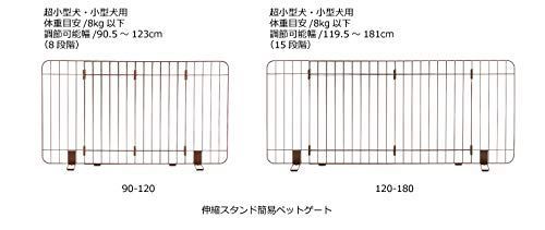 伸縮スタンド簡易ペットゲート 120-180
