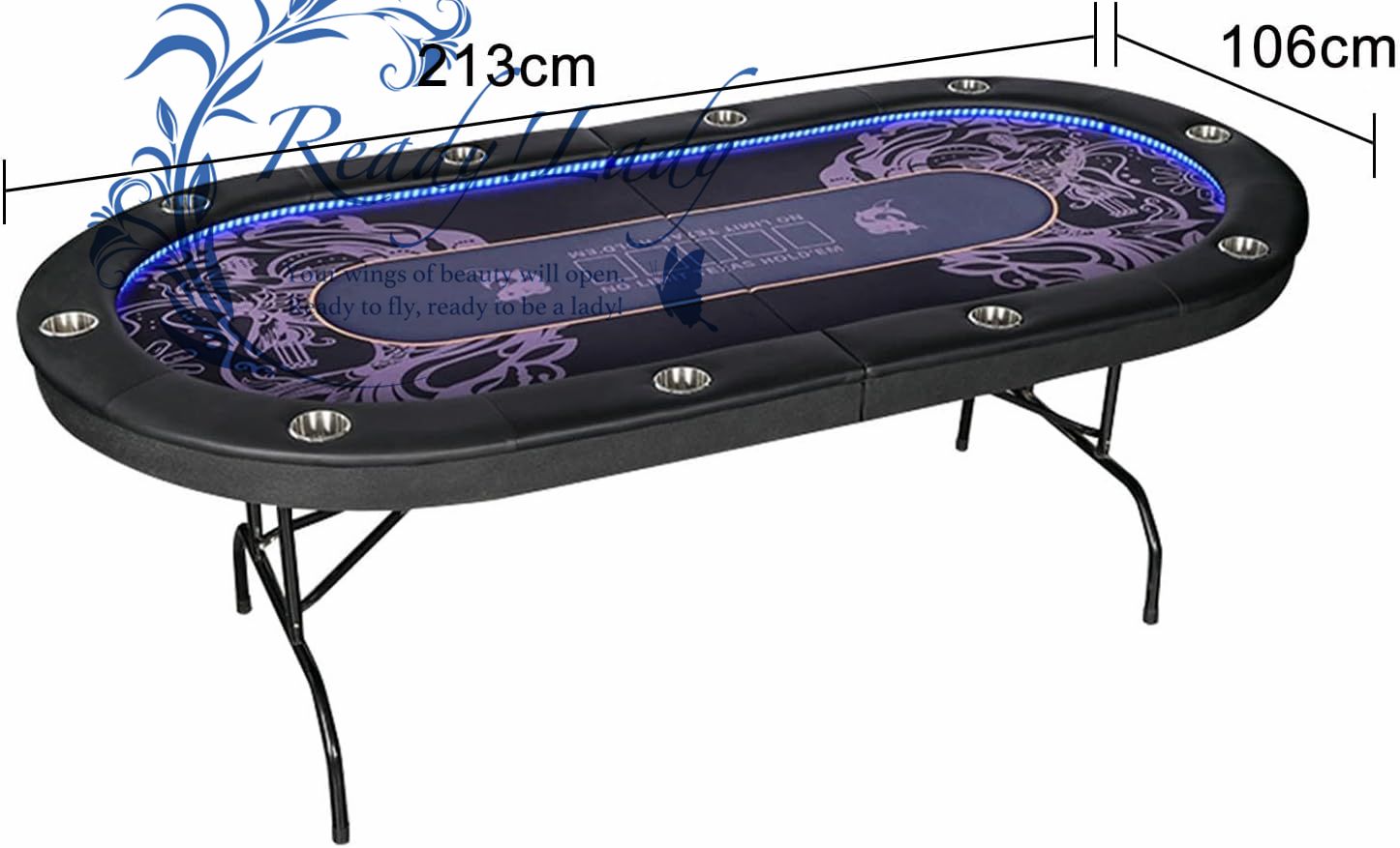 折りたたみ式ポーカーテーブル、カジノレジャーテーブルトップテキサス