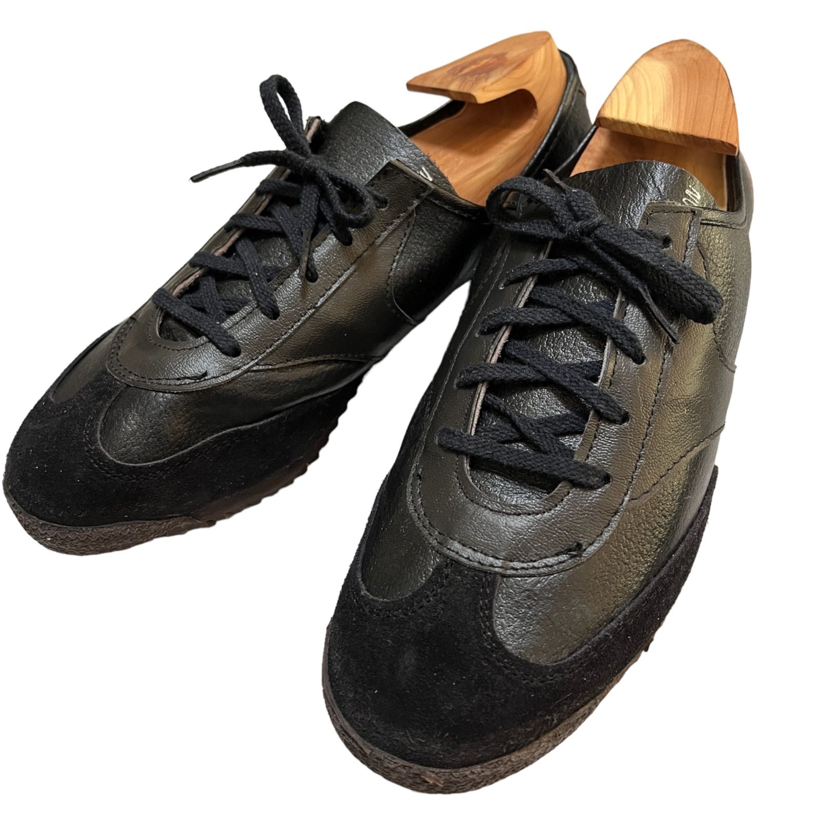 Military】70s~80s Black German Trainer Leather and Suede 25~25.5cm &  26~26.5cm