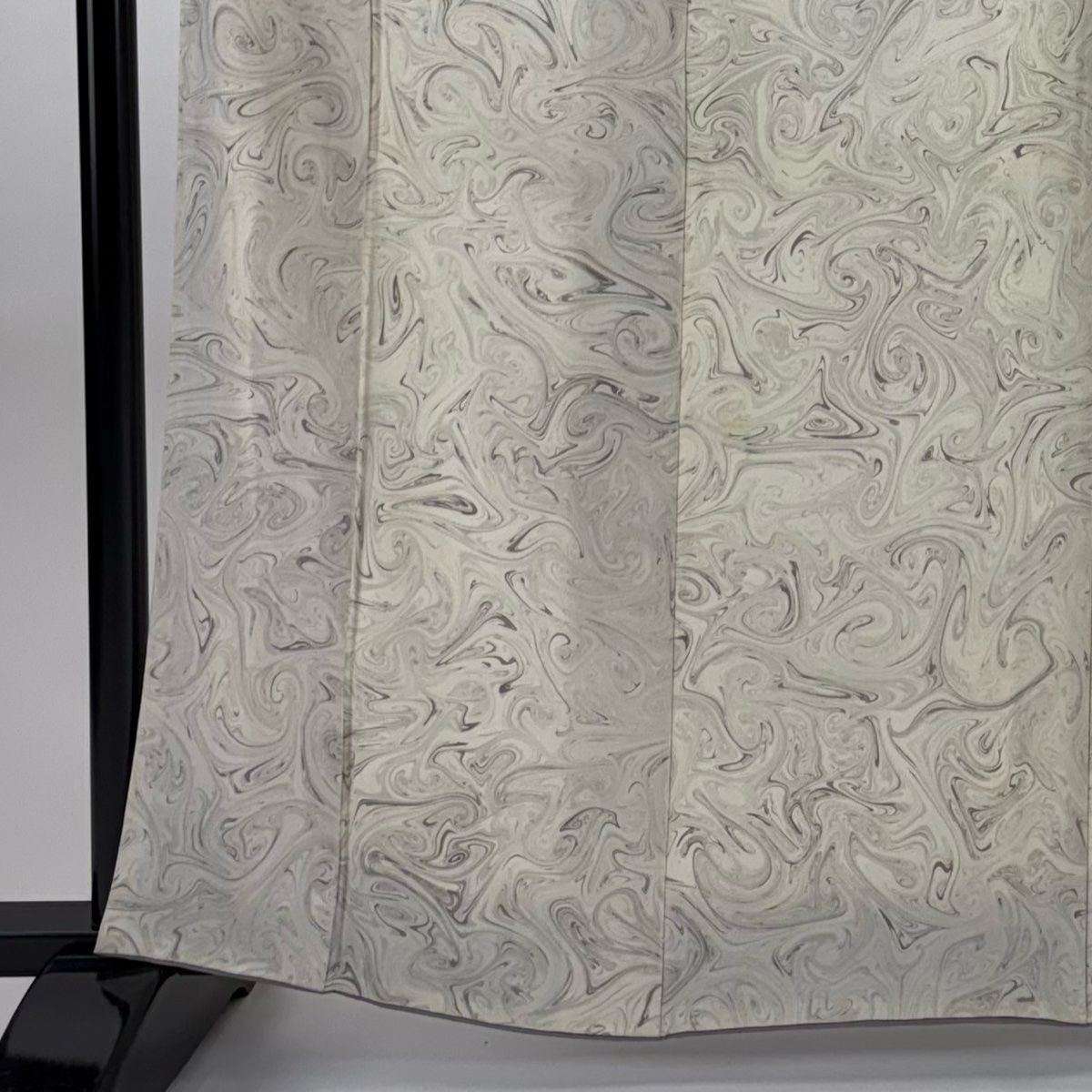 小紋 身丈164cm 裄丈62cm S 袷 墨流し クリーム 正絹