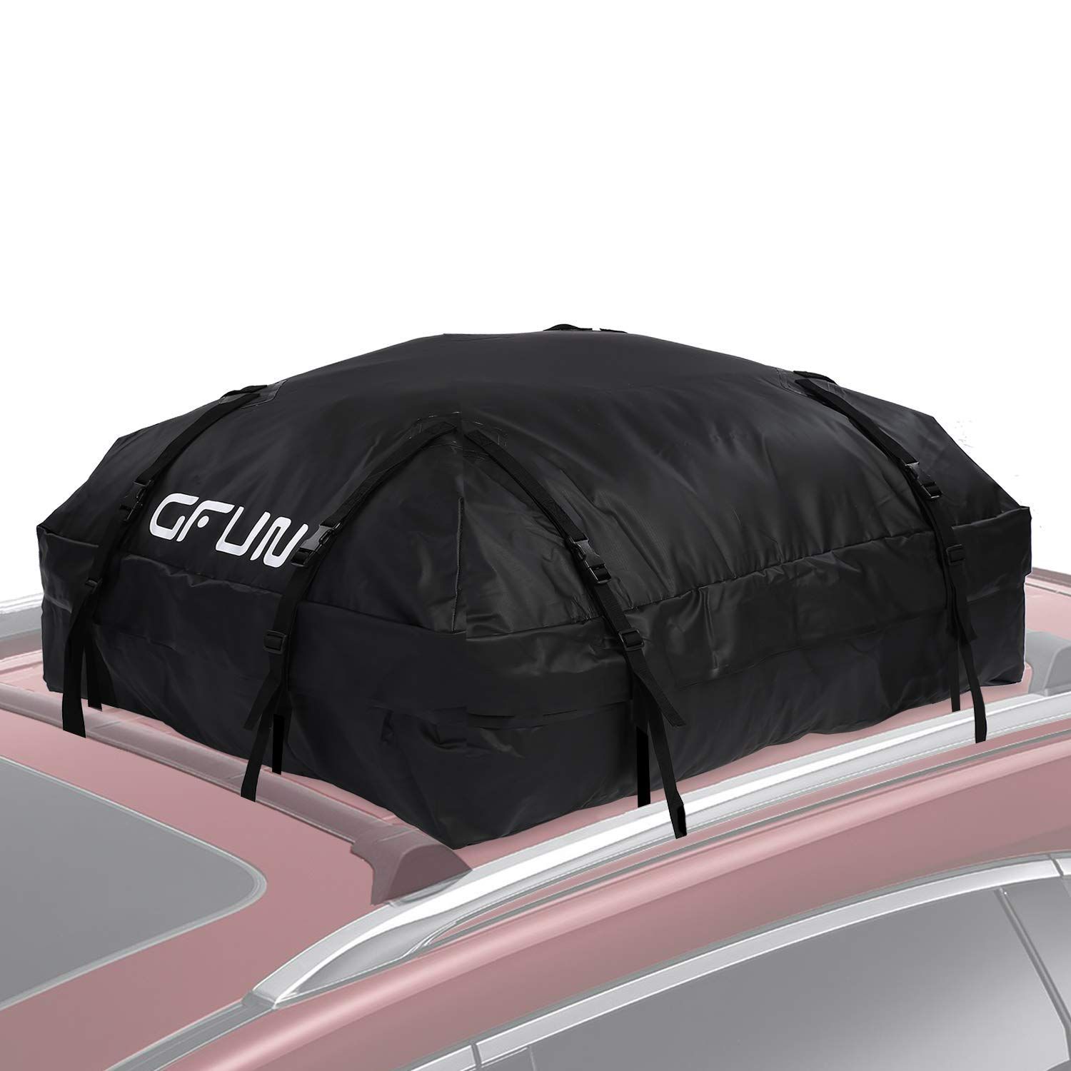 【新着商品】屋根バッグ 折り畳み 大容量425L カーゴバッグ 耐荷重35kg 8本ベルト 取付簡単 防水 二重PVC防水加工 高強度500Dポリエステル 隠れ式防水ファスナー 防雨 GFUN 防雪 防風 キャンプ 旅
