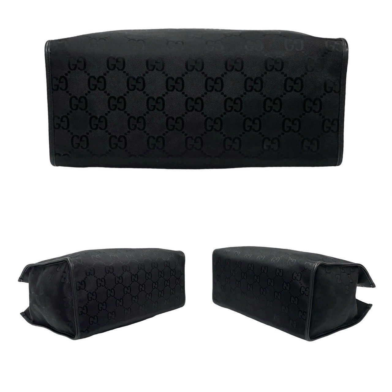 ほぼ未使用 GUCCI グッチ オフ ザ グリット GG ロゴ ナイロン レザー