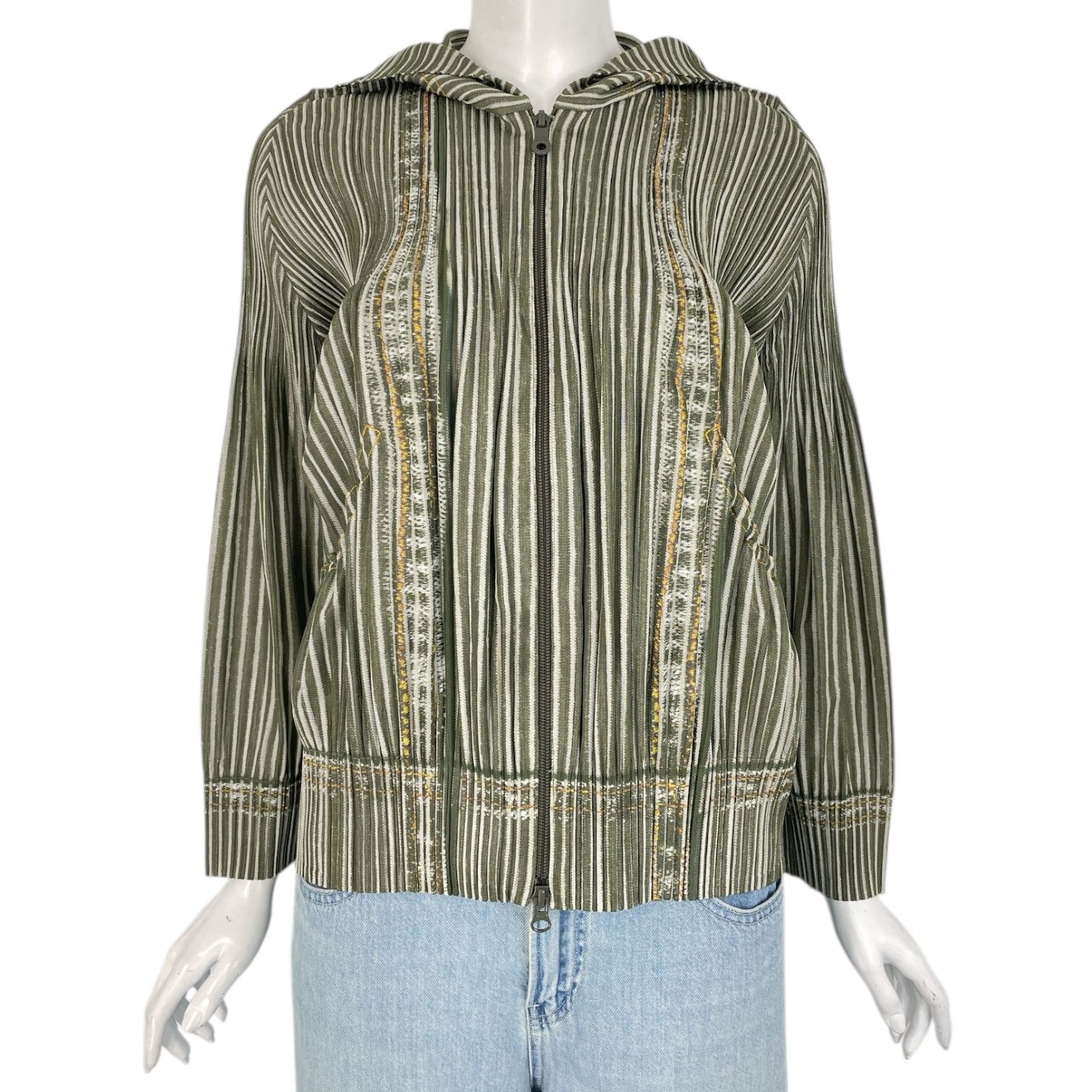 PLEATS PLEASE プリーツプリーズ 柄物 ジップ アウター ジャケット レア 極美品 ISSEY MIYAKE イッセイミヤケ PLEATS PLEASE