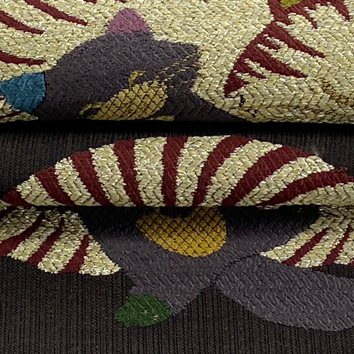 美品】 名古屋帯 逸品 猫 金糸 箔 焦茶色 正絹 【中古】 - メルカリ