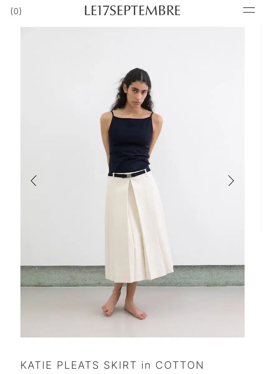 le17septembre KATIE PLEATS SKIRT ivory M