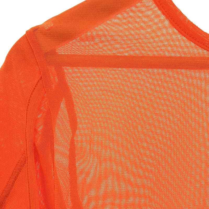 ISSEY MIYAKE - 【美品】  ISSEY MIYAKE / イッセイミヤケ | メッシュ シアー トップス カットソー Tシャツ | 3 | オレンジ | レディース 美品】 ISSEY MIYAKE / イッセイミヤケ | メッシュ シアー