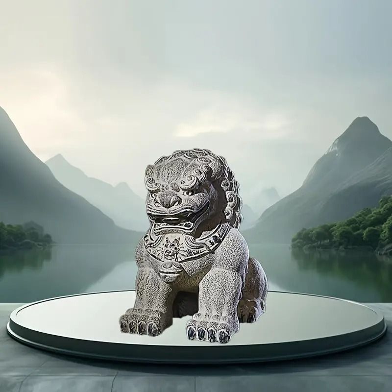 麒麟像 獅子 ヒキョウ 金運 財運 縁起物 開運 幸運 神獣 置物 風水 寝室 リビングルーム 玄関 オフィス 贈り物 オブジェ 石膏調