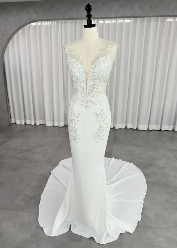 プニナ トーナイ Pnina Tornai マーメイドライン ウェディングドレス ホワイト ファーストオーナー スパンコール