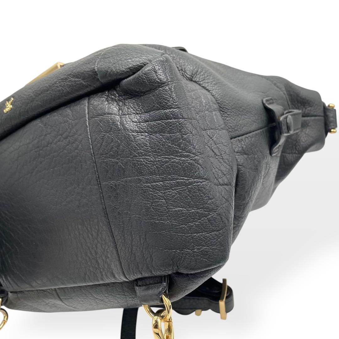 極美品 SAZABY 3way リュックサック ショルダーバッグ レザー 黒