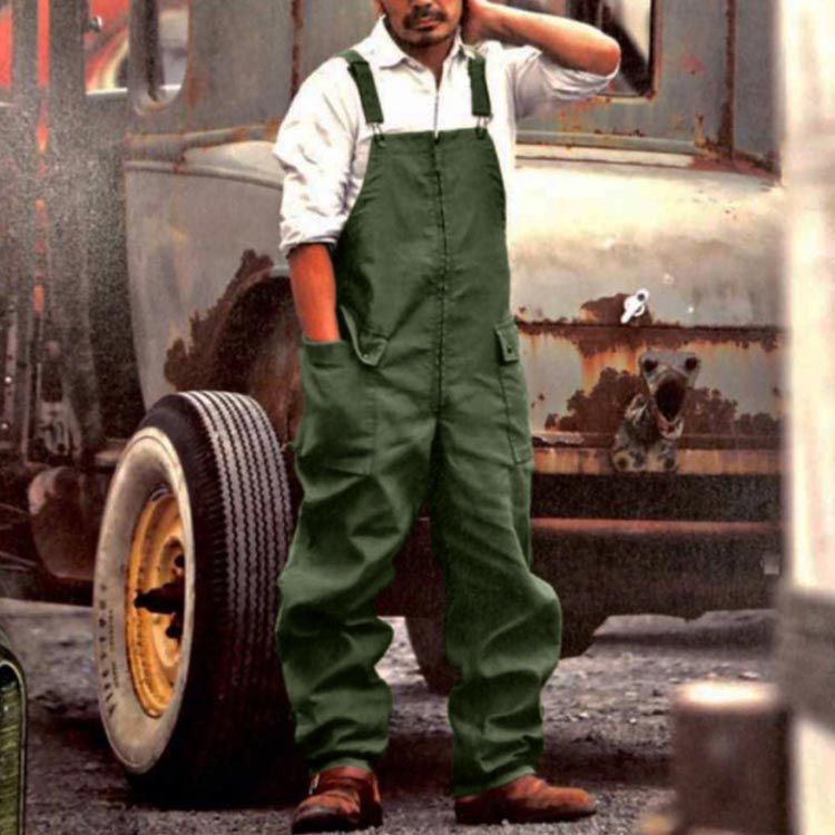 オーバーオール ボトムス パンツ オールインワン サロペット ストレートパンツ 膝下 ロング ロング丈 袖なし ノースリーブ ストレート ワイド  ポケット デニム ブルーデニム かわいい カジュアル おしゃれ お洒落 ラフ メンズライク ボーイッシュ キュート ルーズ 無地 春 ... [ＹＵＮＨＥＮ] サロペット メンズロングパンツ 無地 カジュアル オーバーオール 韓国ファッション ボトムス オールインワン