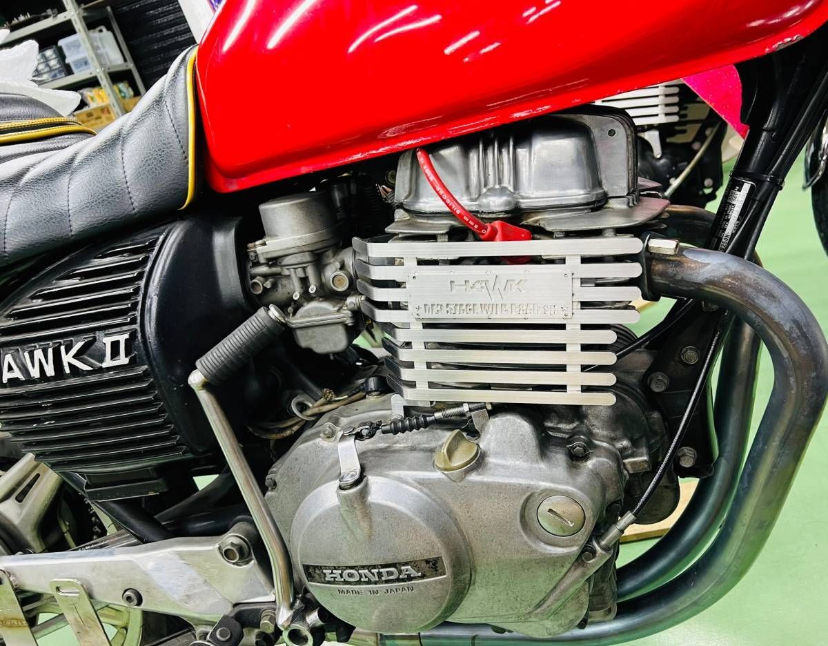 REDSTAGE ホーク400 ホーク450 オリジナル エンジン フィンカバー 鏡面 