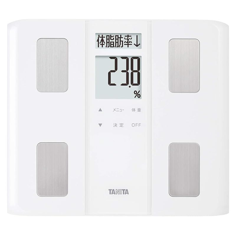 タニタ 体重計 体組成計 50g 日本製 ホワイト BC-331 WH ダブル液晶採用でわかりやすく見やすい 立掛け収納OK 0