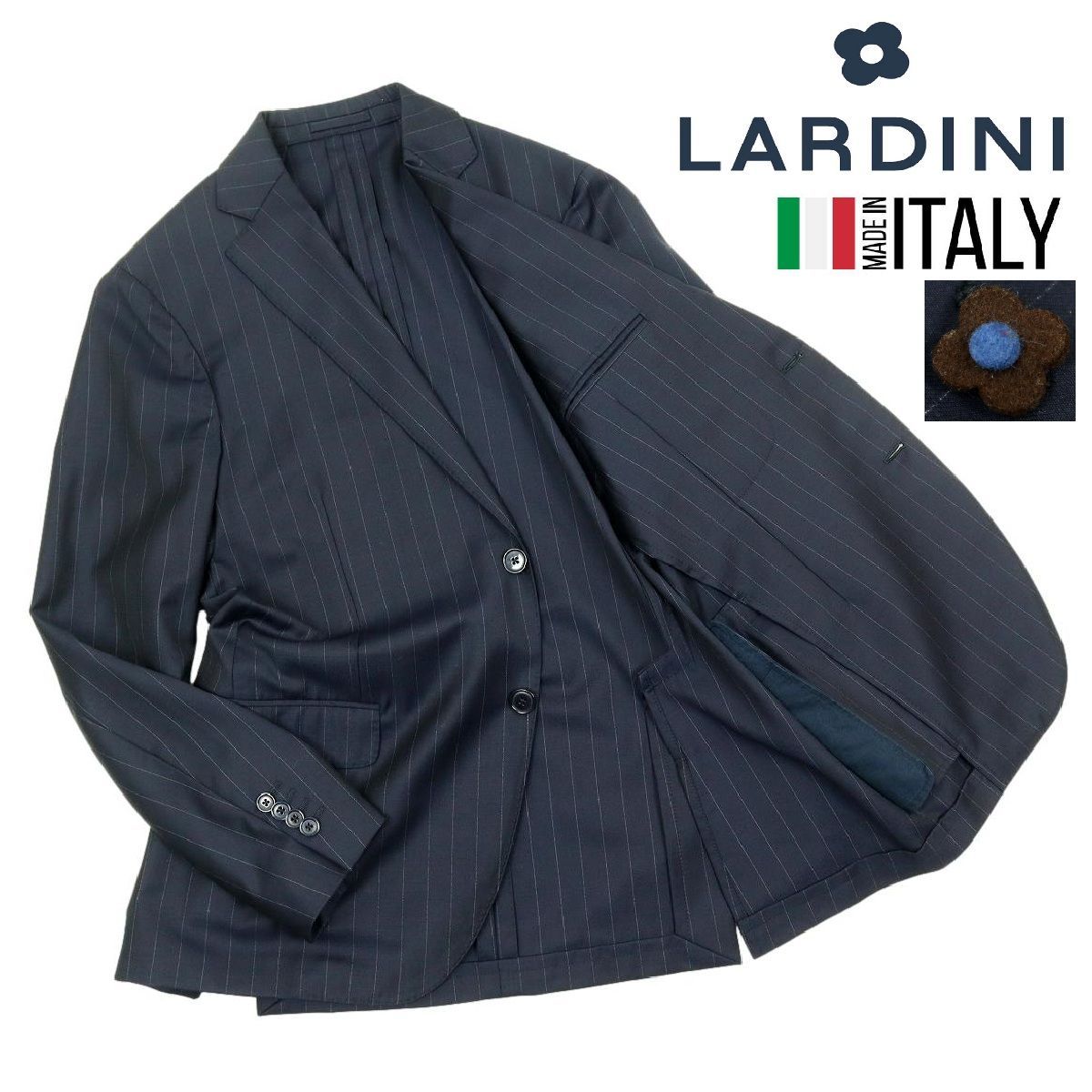 極美品 LARDINI ラルディーニ テーラードジャケット 2B ブートニエル