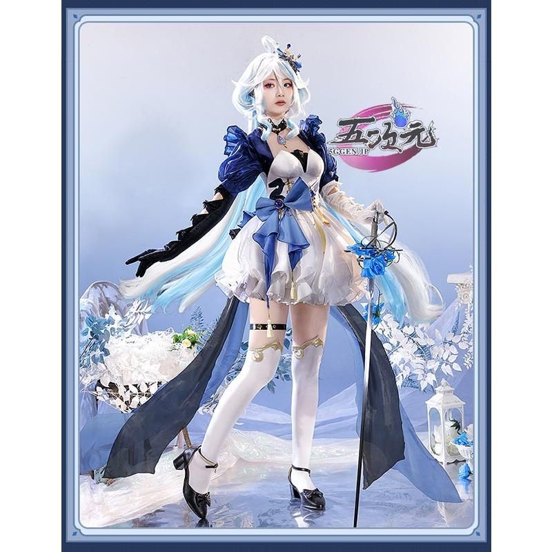 ♥ 三分妄想 原神 コスプレ フリーナ 水色アリス 同人衣装 ウィッグ 追加可 CS1003BJ 文化祭