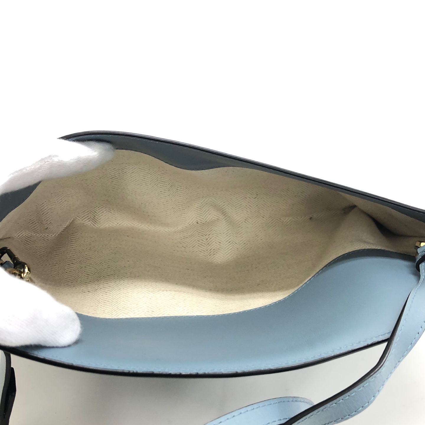 LOEWE/ロエベ Tメッセンジャー アナグラム ショルダーバッグ ブルー