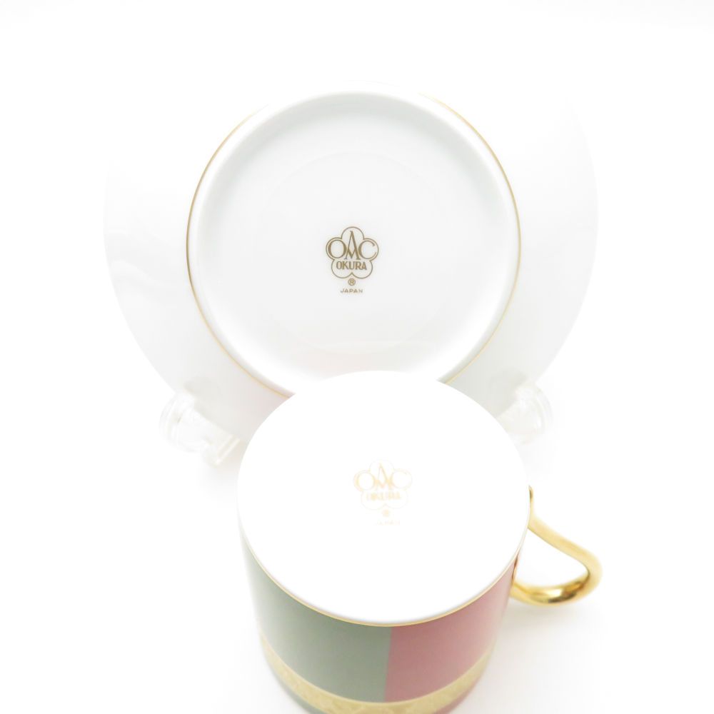 【最大80％OFF】 OKURA 大倉陶園 歳時記 クリスマス デミタスカップ＆ソーサー 2客 ペア モカ エスプレッソ 金彩 SM4664A3 正規通販。