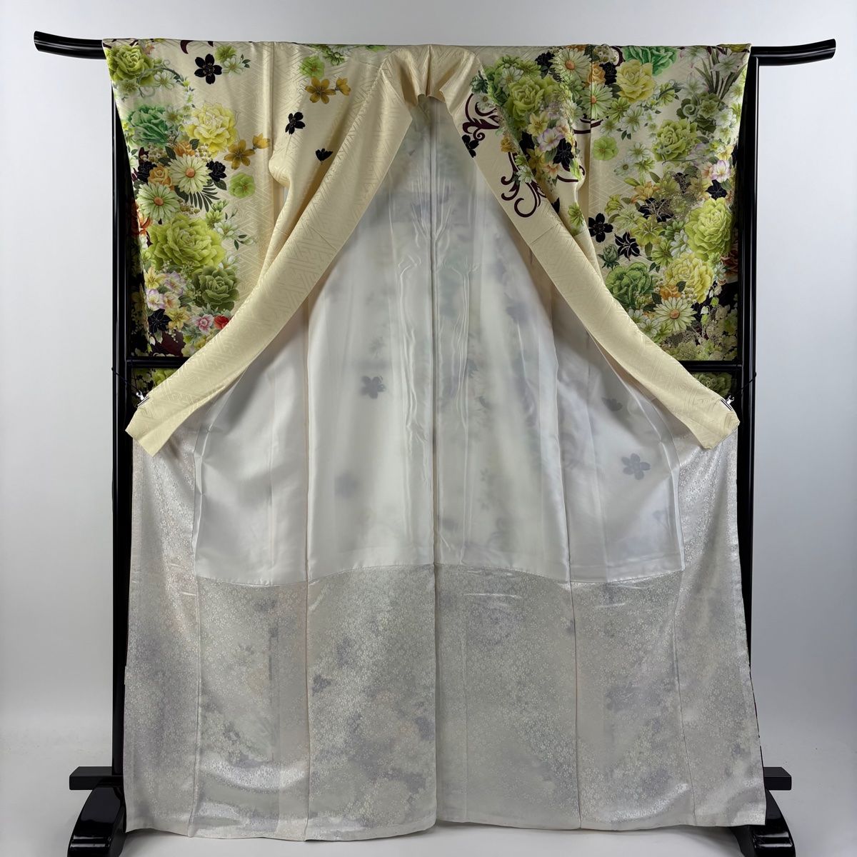 振袖フルセット 身丈165.5裄68.5 豪華振袖 金彩 熨斗花蝶文 逸品 名品 振袖 身丈169cm 裄丈68.5cm L 袷 蝶 笠松 金糸 金彩 茜色 正絹