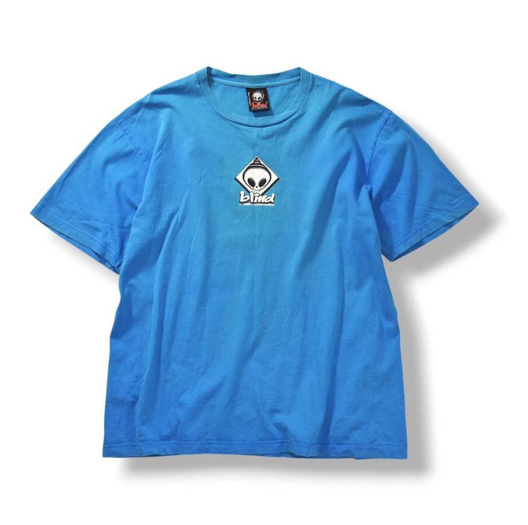 USA製 90s BLIND SKATEBOARDS Logo S/S Tee 青 L ブラインド