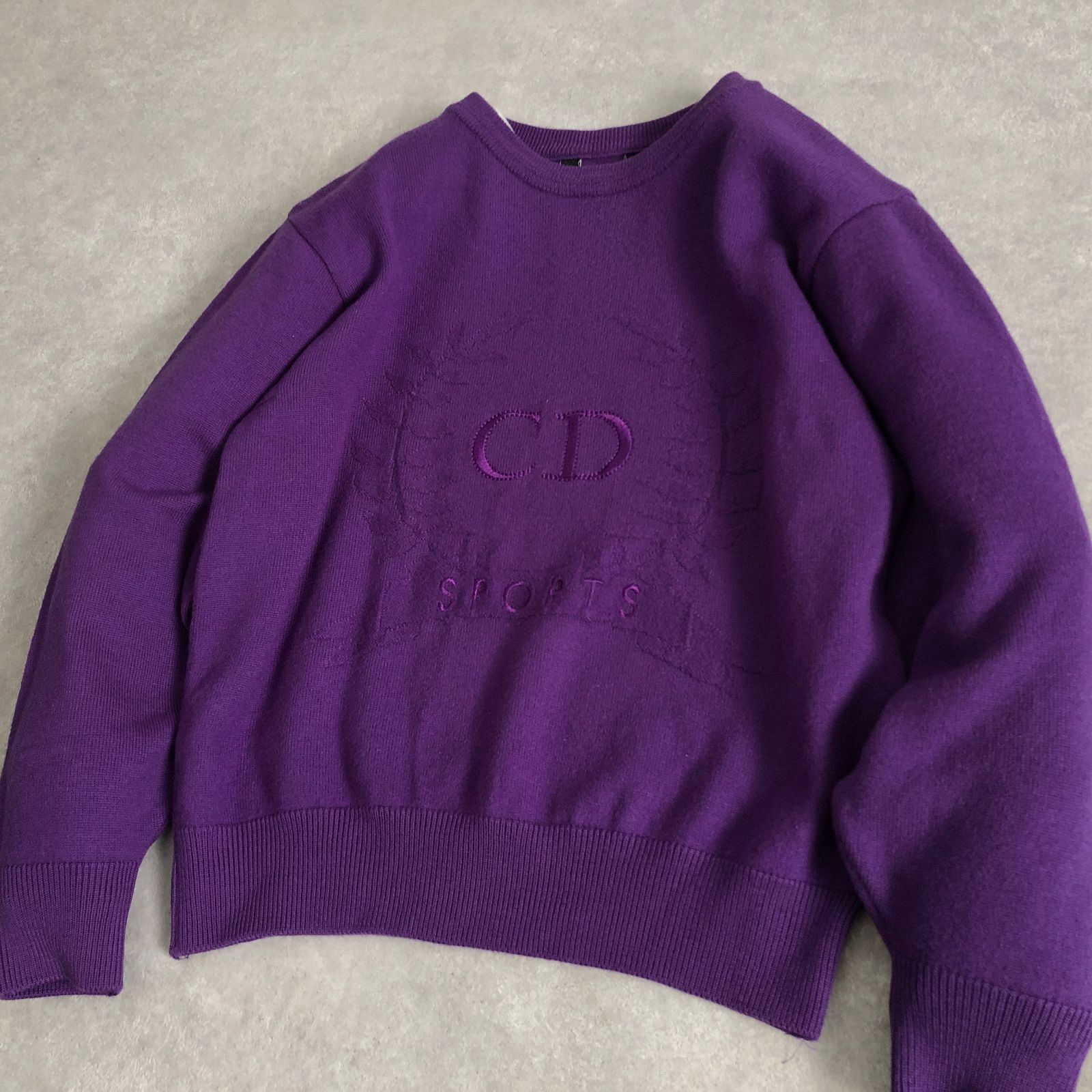 Christian Dior ヴィンテージ ロゴ刺繍 ウール ニット セーター