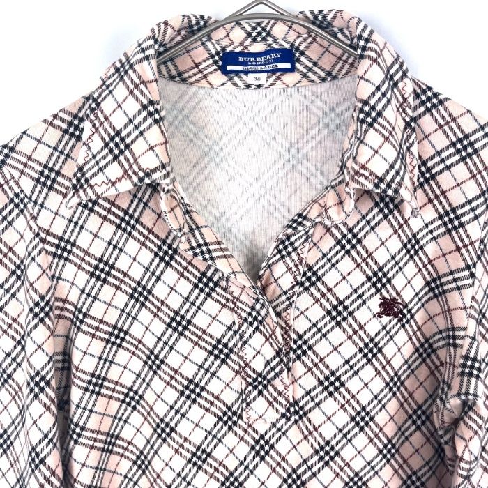 バーバリー BURBERRY 襟付きカットソー 七分袖 チェック柄