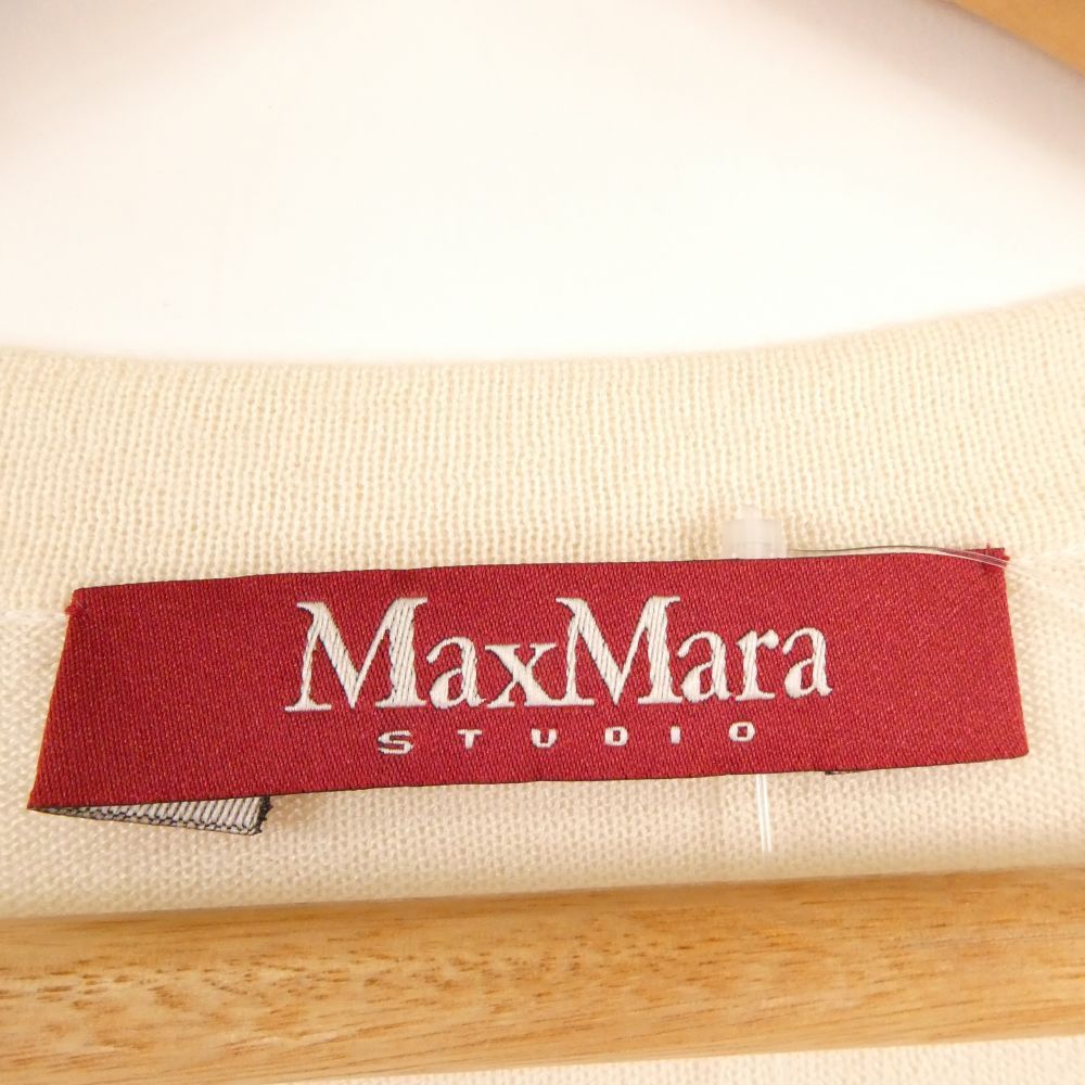 未使用 Smaxmara エスマックスマーラ ボレロ S 綿100％ 半袖 カーディガン ショート丈 レディース AO2916A18 美品 maxmaraSTUDIO マックスマーラ ボレロ S シルク他 オフ