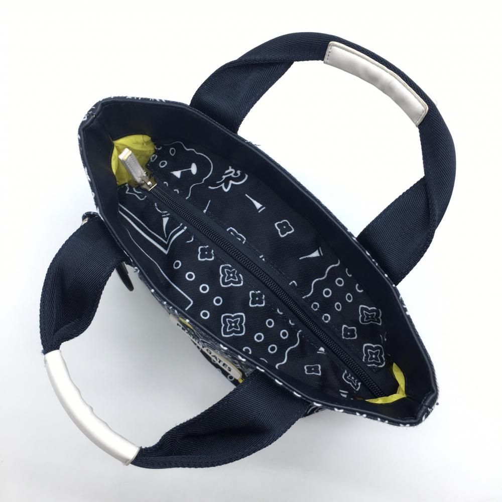 パーリーゲイツ　カートバッグ　総柄　ゴルフ　ニコちゃん　PG ネイビー パーリーゲイツ カートバッグ ネイビー×イエロー ニコちゃん総柄