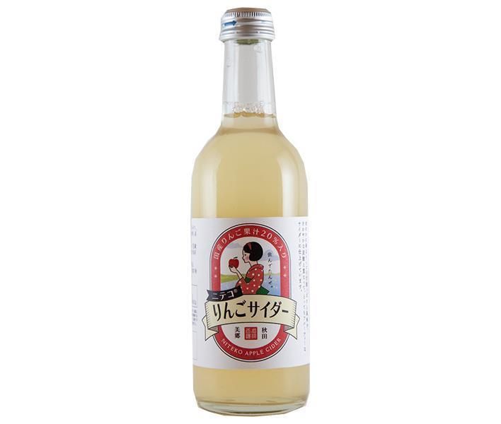 あきた美郷づくり ニテコりんごサイダー 300ml瓶×24本入× 2ケース ｜ 炭酸飲料 サイダー 瓶 アップル