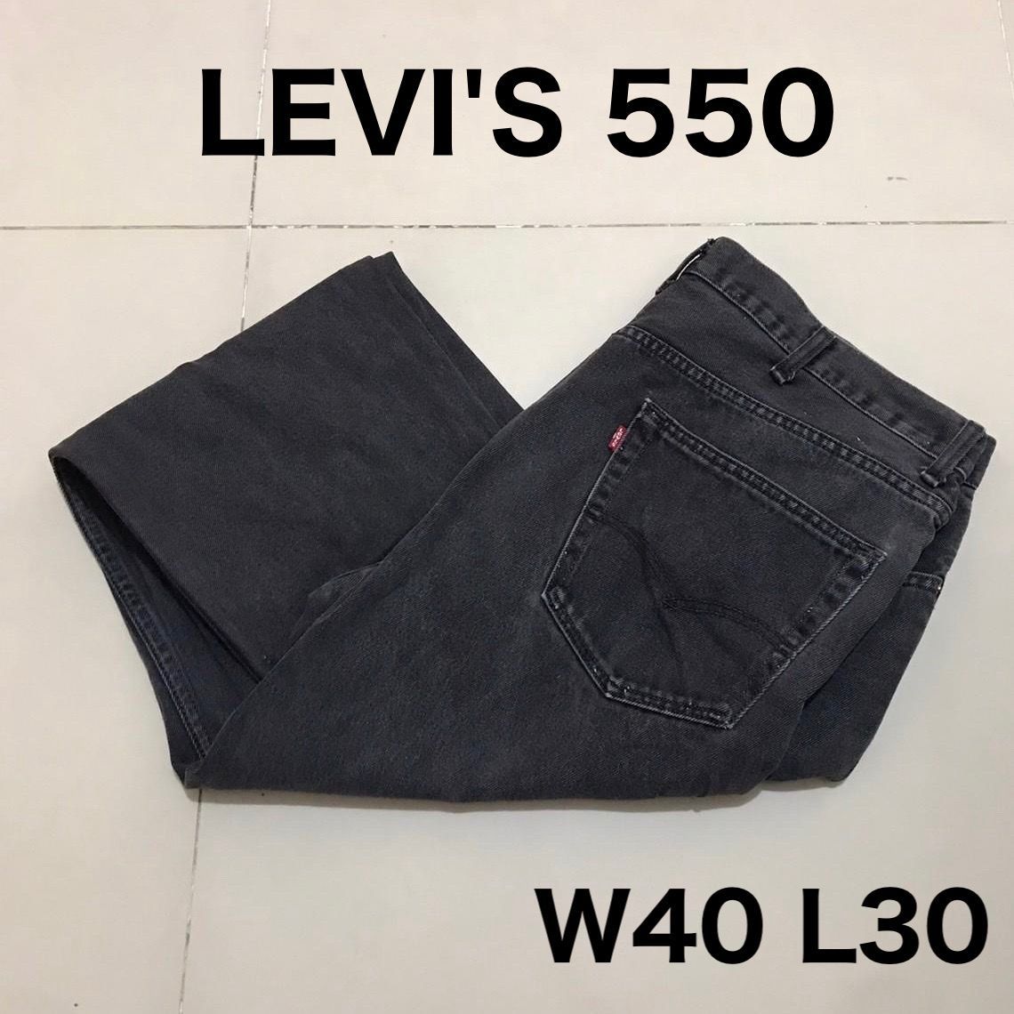 T309【Levi's 550 BLACK】W40 L30 エジプト製 ブラック ワイド バギー