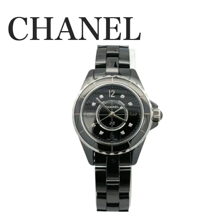 中古美品】 CHANEL シャネル J12 29mm 黒セラミック クオーツ