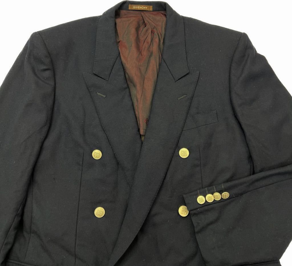 GIVENCHY ☆ ビンテージ ダブル テーラードジャケット 金ボタン 紺ブレ