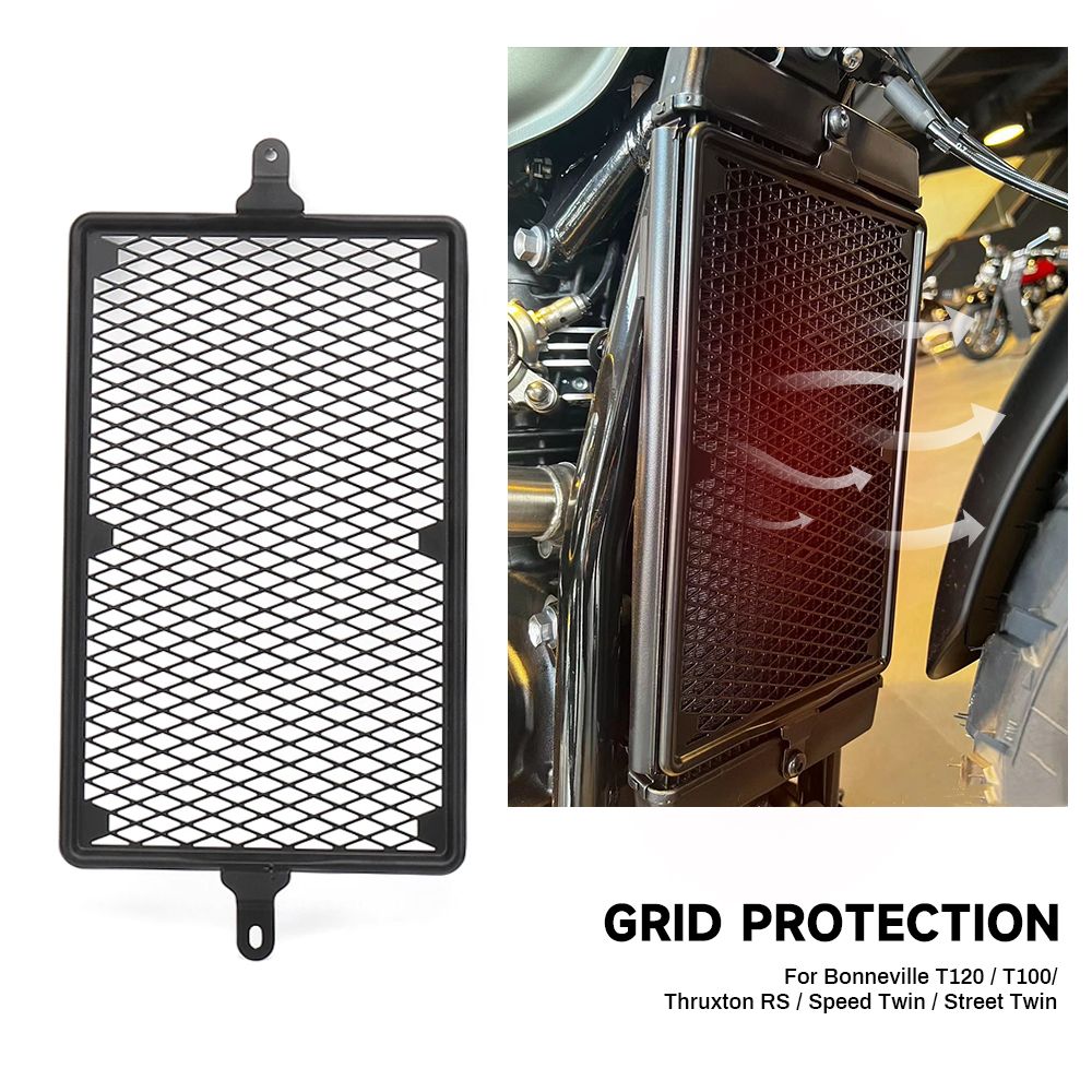 ボンネビル T100 T120 スルーストン RS バイク ラジエーターガード グリルカバー ラジエータープロテクター ストリートツイン スピードツ