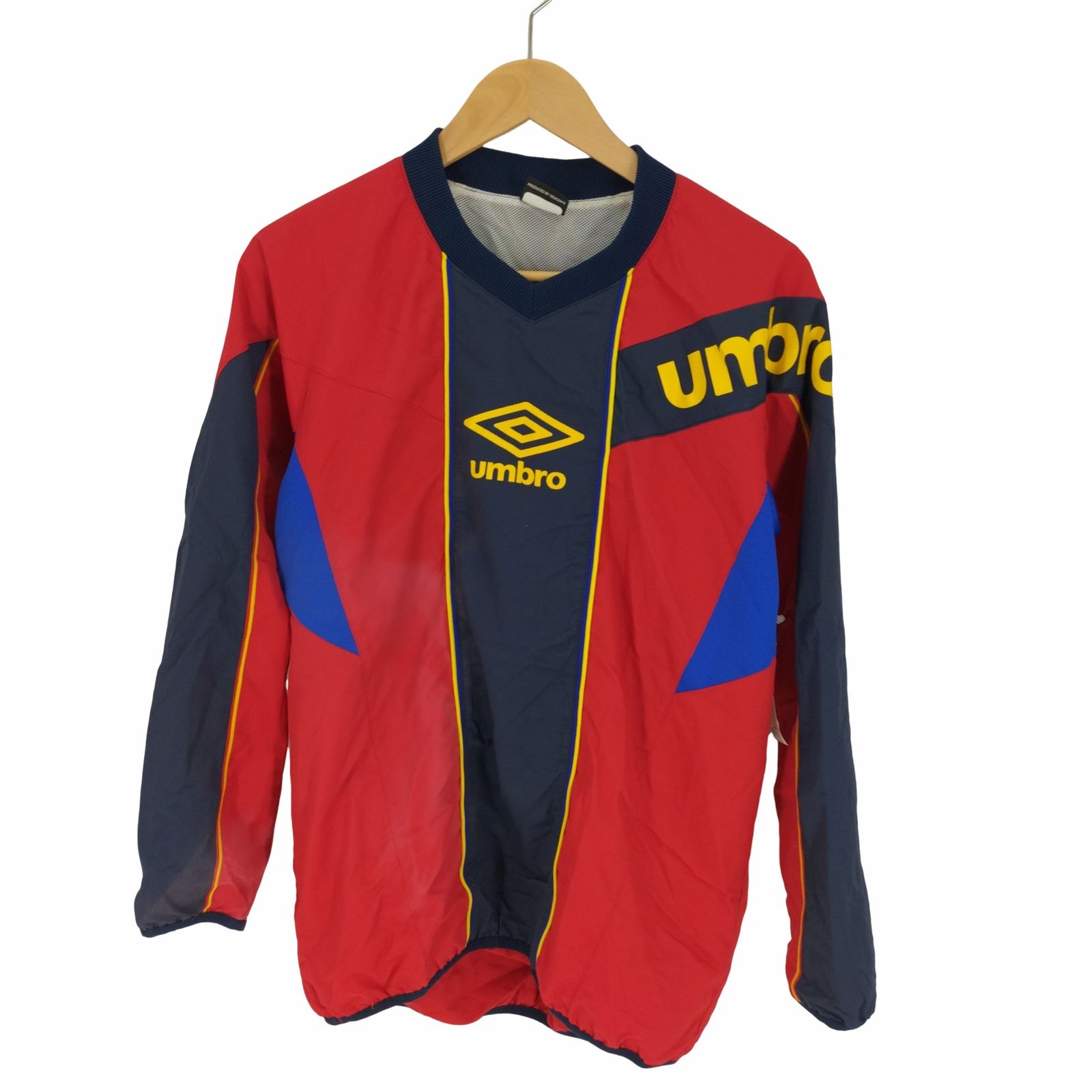 アンブロ UMBRO 裏地メッシュ センターロゴ プルオーバー トレーニング ジャケット ピステ メンズ import：S 