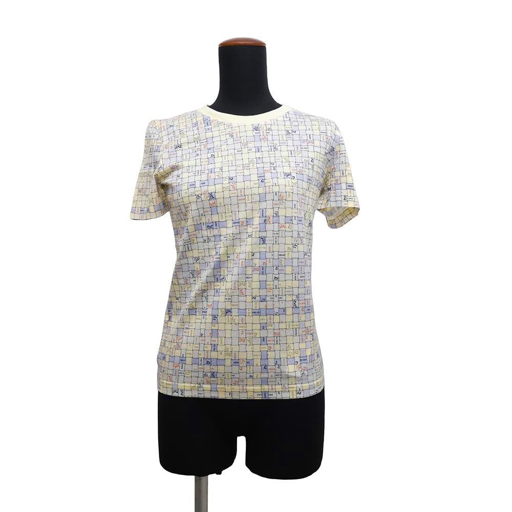 エルメス Ｔシャツ ボルデュック チェック コットン レディースサイズ34 HERMES