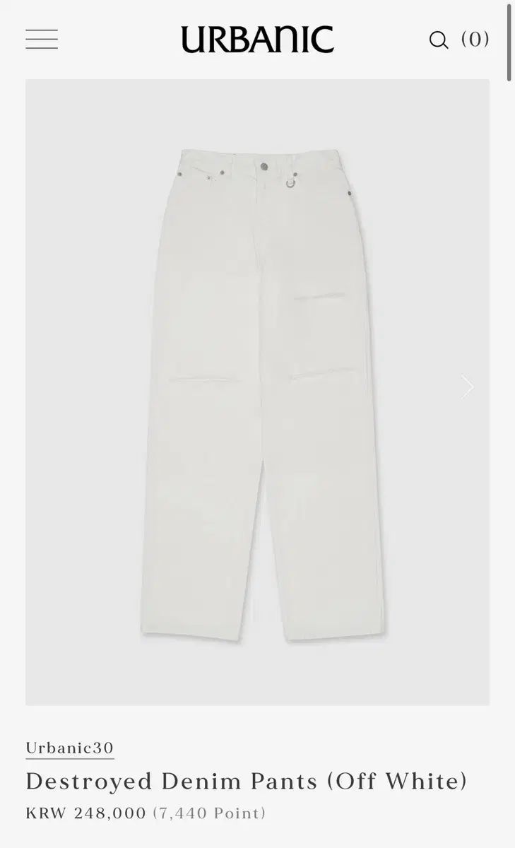 Urbanic 30 デストロイデニム 白 S 4サイズ展開XS-L】ストレートデニムパンツ【低身長