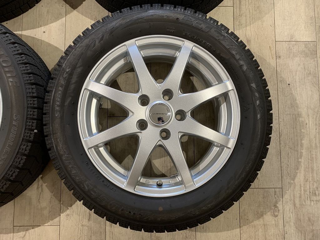 【2212019】スタッドレス LAPORTA01 16インチ 6.5J +38 PCD114.3 5H + BRIDGESTONE VRX 205/55R16 2019年 クラウン リーフ スカイライン 等