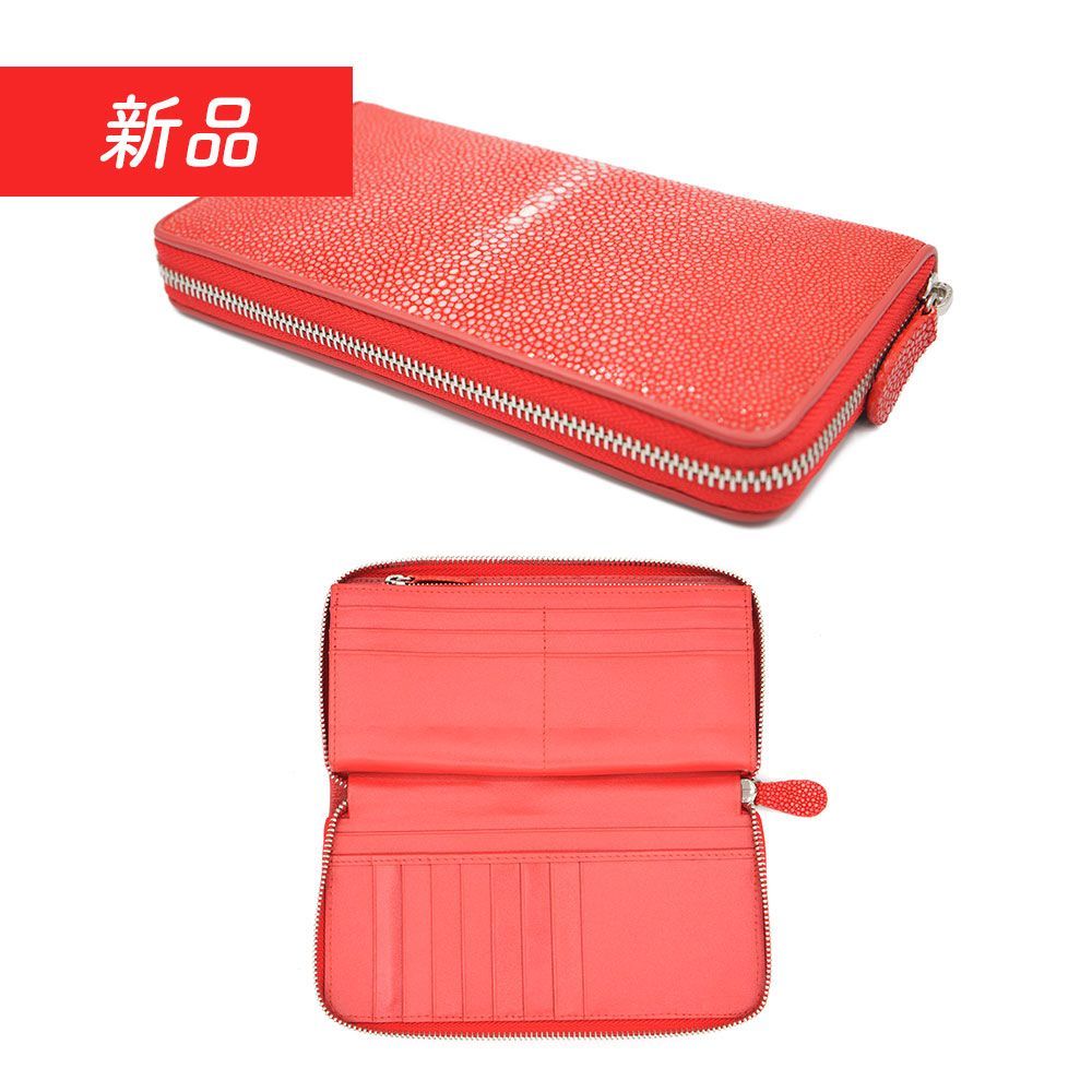 スティングレー 長財布 ポリッシュ加工 ウォレット レッド スティングレー 長財布 ポリッシュ加工 ウォレット レッド