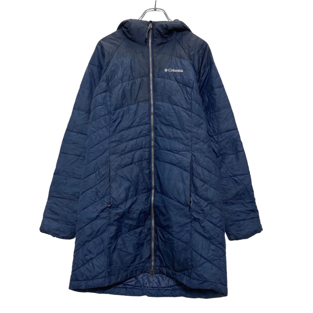 Columbia ジップアップ ナイロン ジャケット M ネイビー ホワイト コロンビア フーディー 古着卸 アメリカ仕入 a511-5500