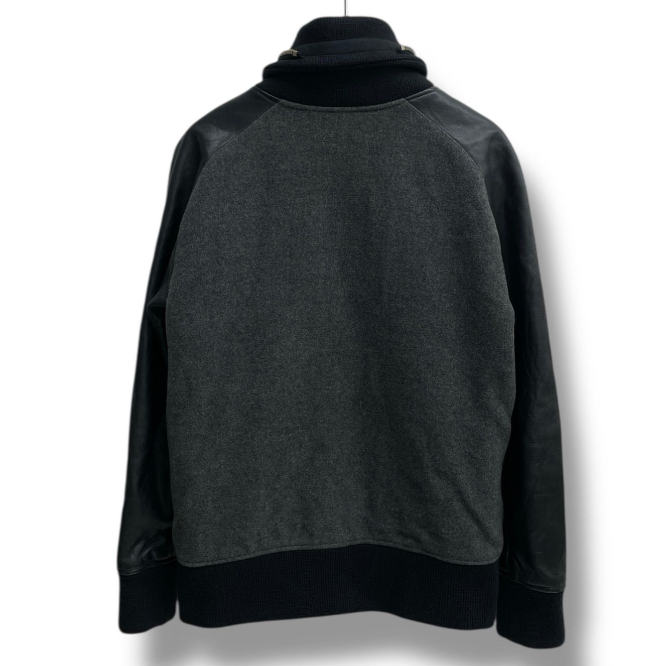 【定価10万円】ripvanwinkle カシミアレザースタジャン 黒 ripvanwinkle リップヴァンウィンクル レザースリーブ カシミヤ
