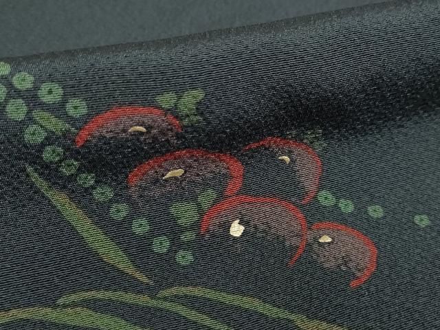 平和屋着物□上質な小紋 草花文 金彩 正絹 逸品 未使用