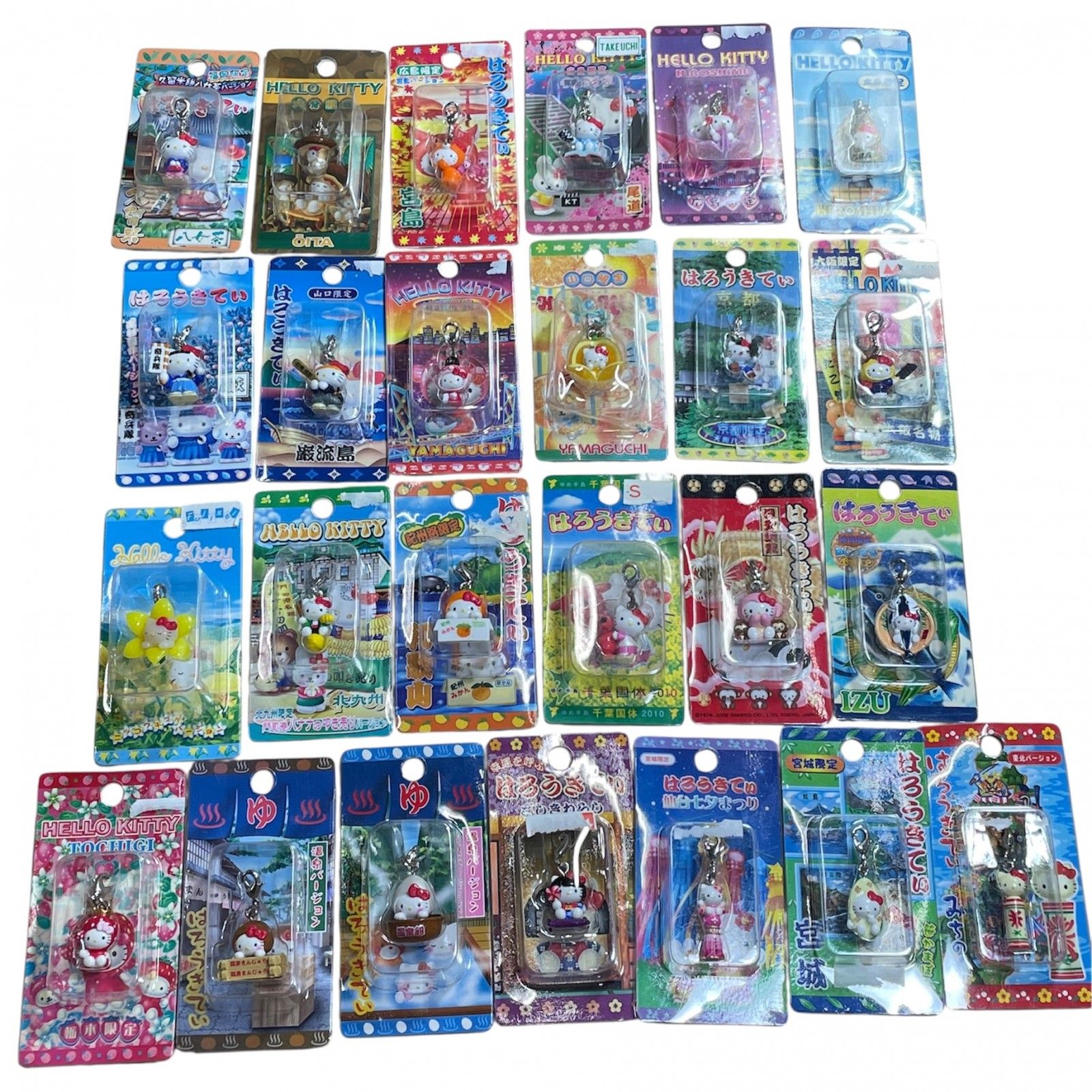 ご当地キティ　温泉　お風呂　根付　ファスナーマスコット　５点セット 新品未使用】ご当地キティ 温泉 限定 レア ファスナーマスコット