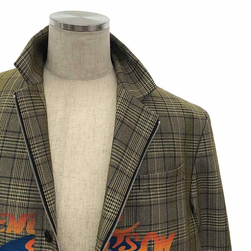 【美品】  TENDER PERSON / テンダーパーソン | ROSE AIRBRUSH TAILORED JACKET / ジップ テーラードジャケット / 総裏地 | 3 | イエロー系 | メンズ 美品】 TENDER PERSON / テンダーパーソン | ROSE AIRBRUSH TAILORED