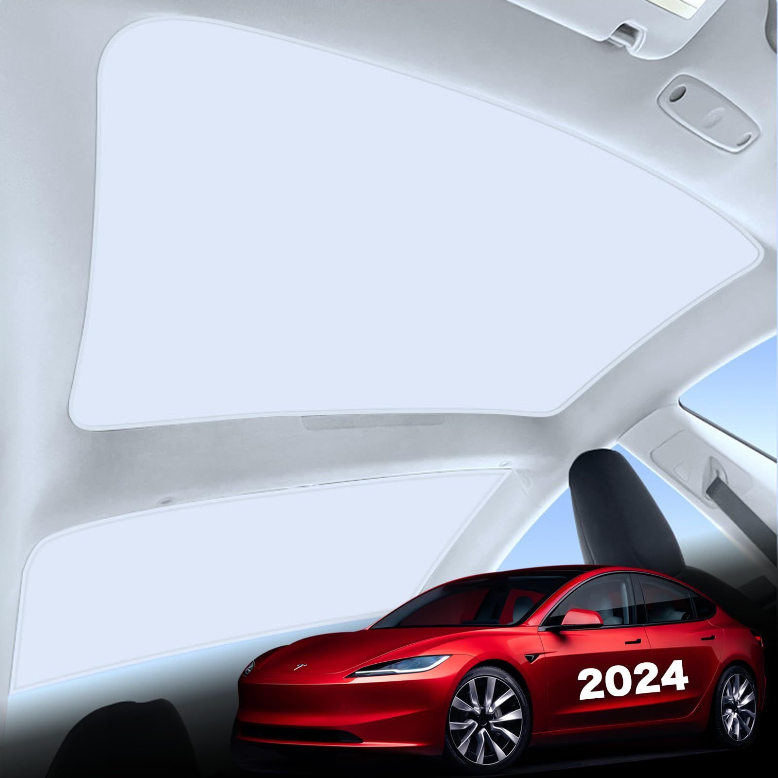 2025年以降モデル ハイランド サンシェード テスラでは必需品 テスラモデル3 ホワイト